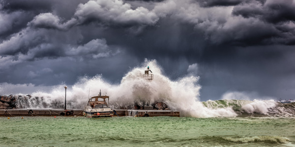 boat in a storm