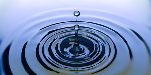 ripple around a water droplet