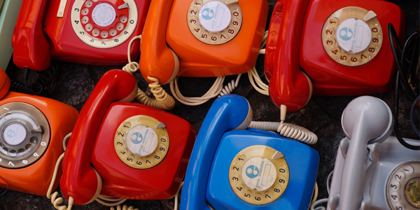 collection of antique phones